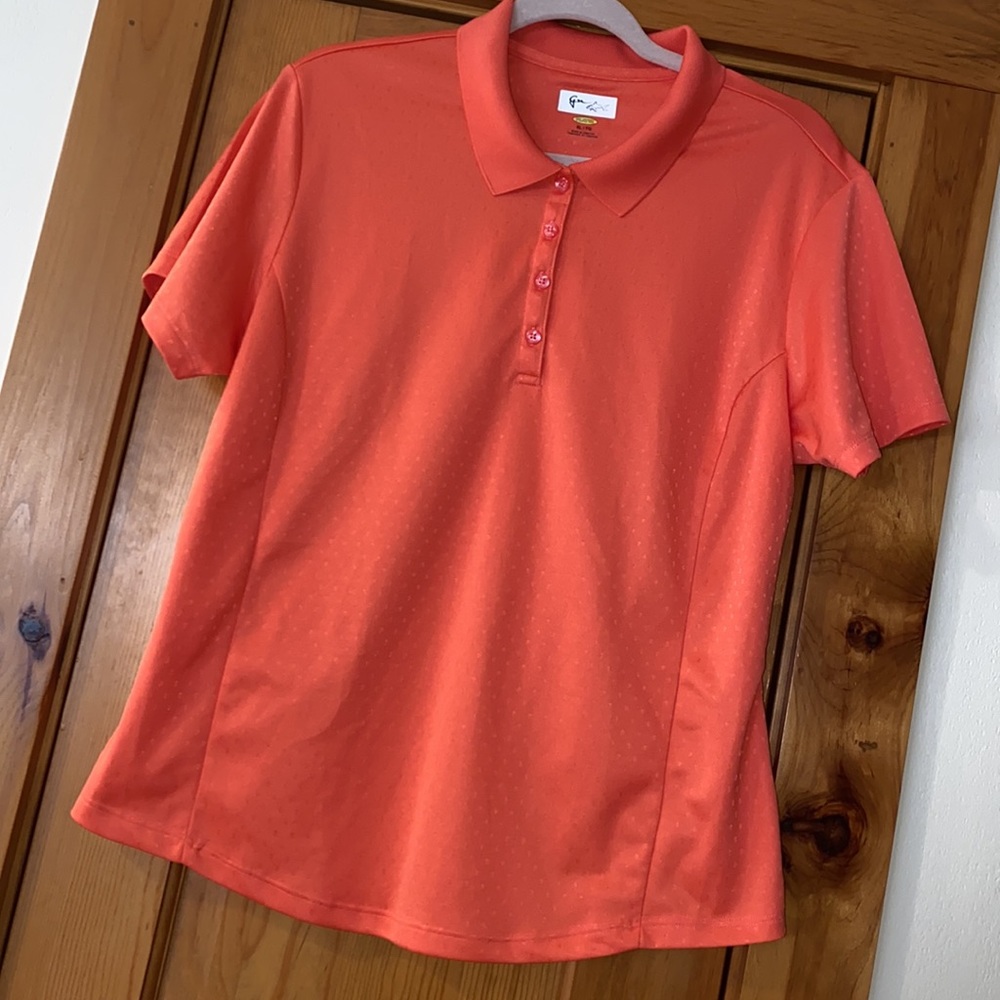 Greg Norman Play Dry Polo Collared Shirt Orange Short Sleeve Golf Tennis Sz XL